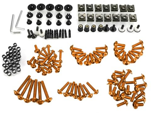 Motorcycle Schrauben Klemmen Für Cbr600 Für F4i Für Cb400 Für S2000 Universal Motorrad Verkleidung Schrauben Kit Körper Befestigungs Clips Schrauben Motorrad Batterie Terminal Schrauben(Orange)