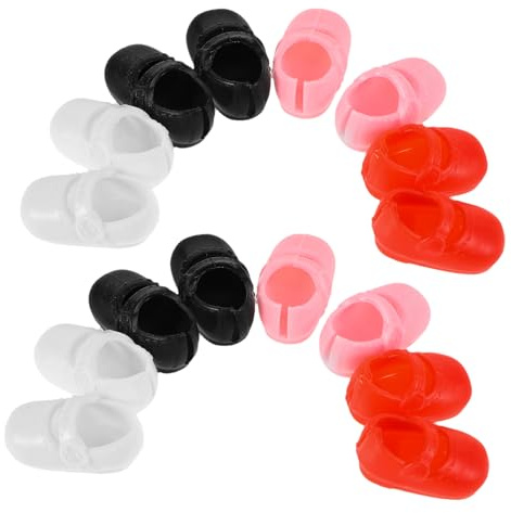 Generisch 8 Paare Miniaturisierte Puppenschuhe Süße Dekorationsschuhe für Große Puppen Flache Schuhe für Puppenoutfits und Kostümzubehör