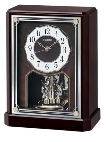 Seiko Horloge de cheminée traditionnelle à pendule rotative QXN233B