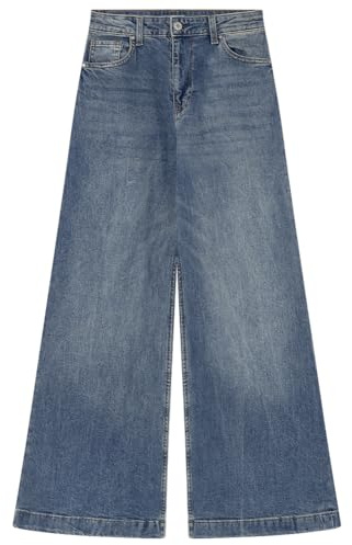Springfield Wide Leg Comfort High Rise Trousers Jeans, Blue, 36 för kvinnor