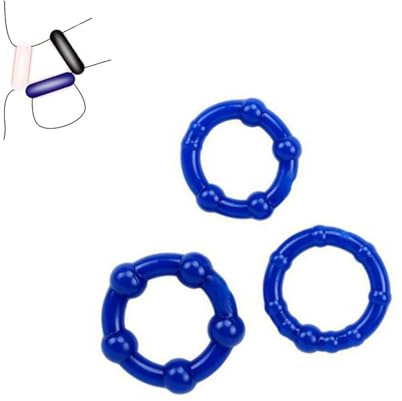 Silicone Body Jewelry Rings Reusable for Men Non-Piercing Body Jewelry Gift (Blue)