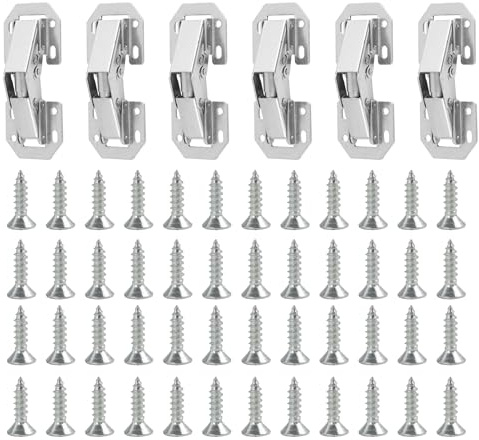 6 Charniere Porte Placard, Charnières De Porte Cuisine Avec Système De Fermeture Douce À 90 Degrés, Idéales Pour Armoires, Placards, Fenêtres Et Meubles, Charnière Porte Placard Inclus 48 Vis
