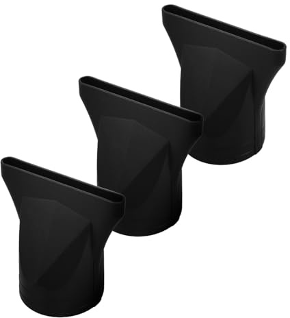 Accessorio per Asciugacapelli Nero, Plastica, 3 Pezzi | Uso Casa e Salone, Resistenza alle Alte Temperature, Controllo Preciso della Piega, Sostituzione Compatibile