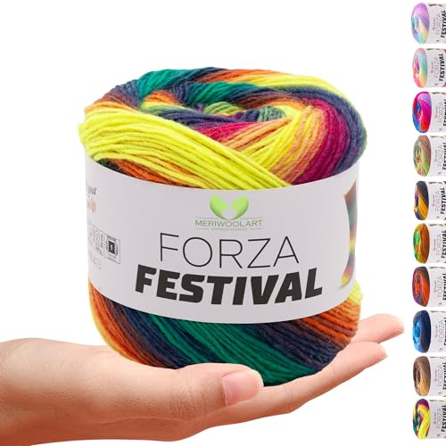 MeriWoolArt® Sockenwolle 4-fädig – 100g Merino Wolle Garn zum Stricken & Häkeln, 75% Schurwolle (superwash), 25% Polyamid, 420m – Ideal für Socken für Herren und Damen, Pullover & Cardigans