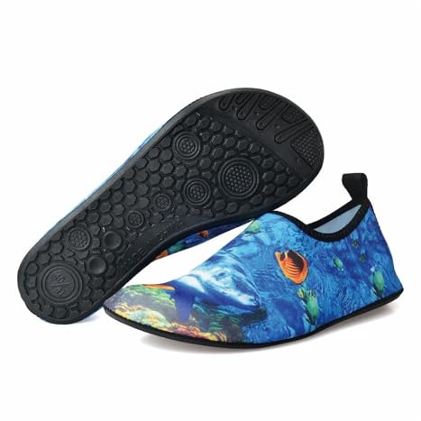 HWJFDC våtdräktsstrumpor unisex skor inomhus yoga fitness snabbtorkande strandsko par bärbar simning aqua (0316-K13 som visas, 40-41)
