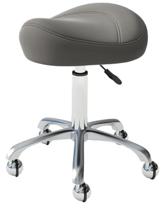 Generico Sedia A Sella Ergonomica Mobile, Sgabello Girevole Idraulico Con Ruote, Sgabello Da Bar In Pelle PU, Altezza Regolabile For Salone Di Bellezza Domestico(Color 4)