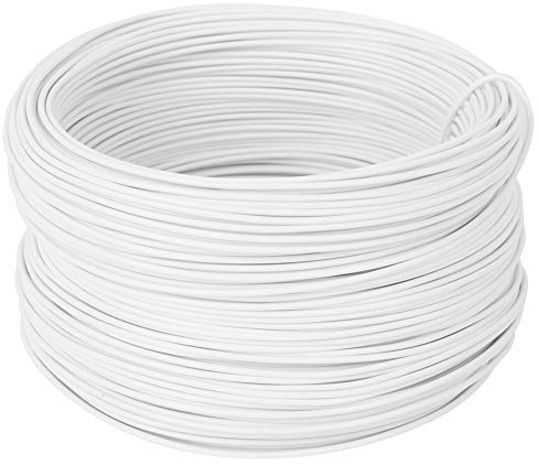 Brida de alambre de hierro galvanizado, fuerte y flexible hecha a mano, alambre rama uva blanca para manualidades, jardinería, productos electrónicos, almacenamiento cables, 0,55 m