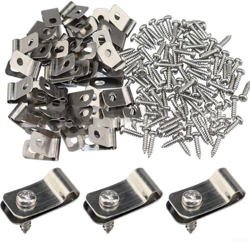Wire Mesh Screw On Clips P-Clips, 304 Stainless Steel With Threaded Mesh Fence Clips, Used For Garden Fences, Dog Cages, And Livestock Fences(200pcs)