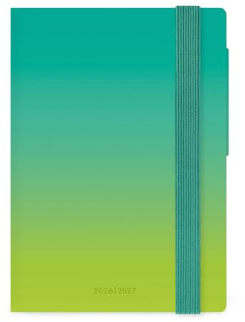 Legami – Wochenplaner 2026–2027, Shades of Green, 16 Monate, klein, Tagebuch von September 2026 bis Dezember 2027, mit Notizbuch, FSC-zertifiziertem Papier, mit Monatsplaner, 9,5 x 13,5 cm