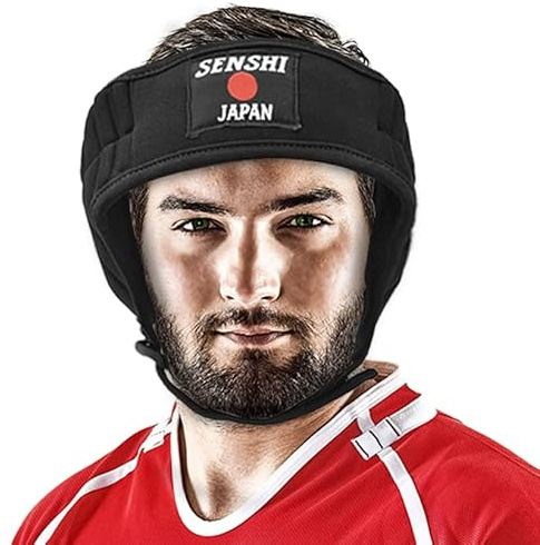 Senshi Japan Gehörschutz – Geeignet für BJJ (Brazilian Ju Jitsu) Training, Rugby, Wrestling, MMA, Boxen usw. – Perfekt für Männer und Frauen – Bietet sicheren Kopf- und Ohrenschutz