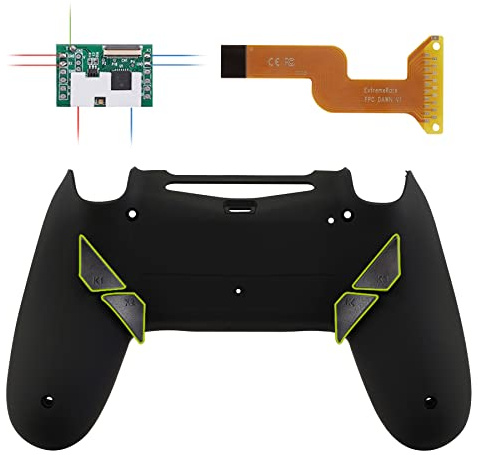 eXtremeRate Soft Touch Black Dawn Programable Remap Kit for ps4 Controller with Upgrade Board & Redesigned Back Shell & 4 Back Buttons - Compatible with JDM-040/050/055 - Controller NOT Included