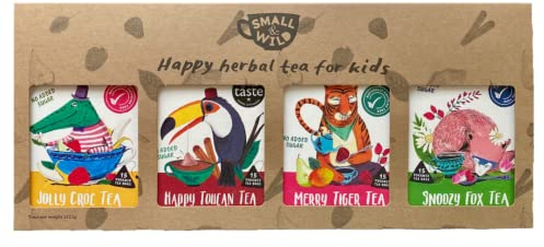 Small & Wild – herbal and fruit tea set - fantastic for kids (and grown ups) - biodegradable pyramid teas bags (60) - delicious iced or warm - caffeine free – vegan – plastic free - great gift