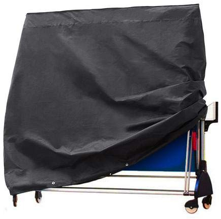 Currentiz Outdoor-Tischtennisplatte Abdeckung, UV-beständig, wetterfest, atmungsaktiv, Oxford-Gewebe, Schutzhülle, 160x90x145 cm, Schwarz, wasserdicht, staubdicht