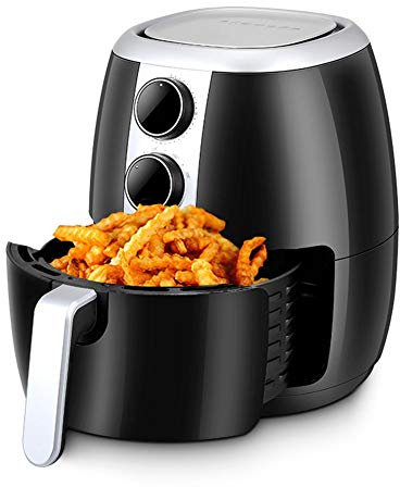 LTLCLZ Friteuse Électrique sans Huile Panier De Friture Anti-Adhérant, Friteuse À Air Chaude Format Familial 3,5 L,Fonction D'arrêt Automatique sans BPA,Facile À Nettoyer 1400 W