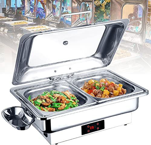 YAOYAOO Buffet Server and Warming Tray, Hot Plates Warmer for Keeping Food Warm, 9L 13L Electric Chafing Dishes with Touch Display, 600W Fast Heating, 30℃-90℃ Adjustment, Keep Food Warm All Day Long
