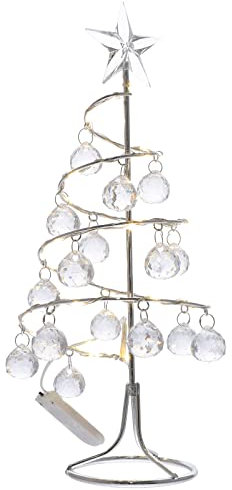 TOYANDONA Mini Weihnachtsbaum Kristall Tannenbaum LED Licht Künstlicher Christbaum Strass Kugeln Deko beleuchtete Kleine Miniatur Tanne Tischdeko für Xmas Party Kinderzimmer Weihnachtsdeko