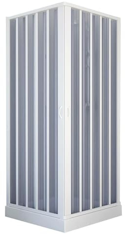 Decorspace Eck-Duschkabine Flex mit breiter Öffnung in der Mitte, kürzbar, Made in Italy Garantie 10 Jahre (90 x 90 cm, schmales Band)