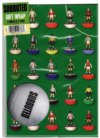 Fußball-Geschenkpapier, 8 Blatt, 8 Etiketten, Subbuteo-Blatt, Größe 70 x 50 cm, offizielles Produkt, verantwortungsvoll bezogen