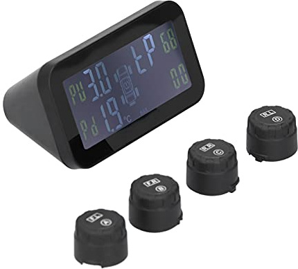 Ymiko TPMS Solaire, DéTecteur de Pression des Pneus LCD Display Car TPMS SystèMe de Surveillance de la Pression des Pneus avec Capteur de Solaire et USB