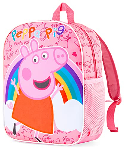 Peppa Pig Rucksack Kinder Kindergartenrucksack für Mädchen Peppa Wutz Rucksack Vorschule Rosa Geschenk für Mädchen ab 3 Jahre