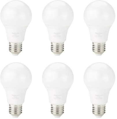 Amazon Basics Lampadina Edison a LED E27 con attacco a vite, 8 W (equivalenti a 60 W) bianco freddo, Non Dimmerabile (confezione da 6 pezzi)