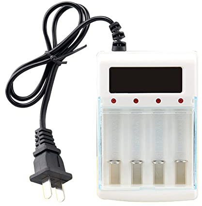 Eayoly Batterie - Chargeur Universel Intelligent Nickel-Cadmium à 4 Baies - Batterie Individuel avec Fonction Charge Rapipour Piles Rechargeables AA AAA