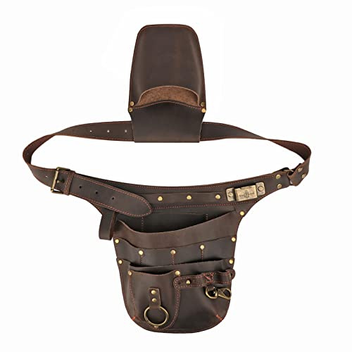Tourbon Floristen-Werkzeuggürtel, aus echtem Leder, für Gärtner, Bauernwerkzeuge, Holster, Hüfttasche, Elektriker, Tischler, Organizer-Set
