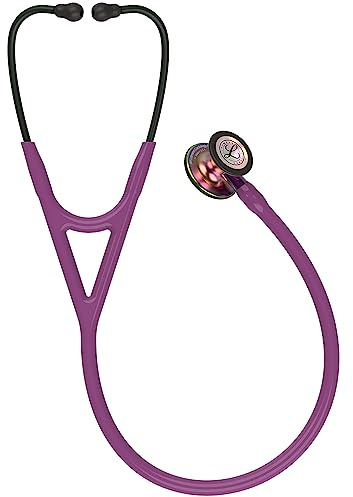 3M Littmann Cardiology IV Stethoskop mit Gratis Gravur und Penlight (Pfaume/Rainbow Edition/Violet Stem)