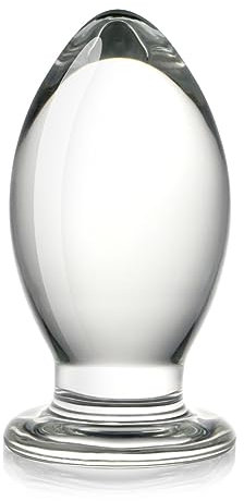 SXOVO Plug anale in vetro, Plug anale trasparente Plug anale Cristallo di vetro Dildo anale classico Giocattoli anali Giocattoli sessuali per uomini e donne, coppie di adulti, principianti (M)