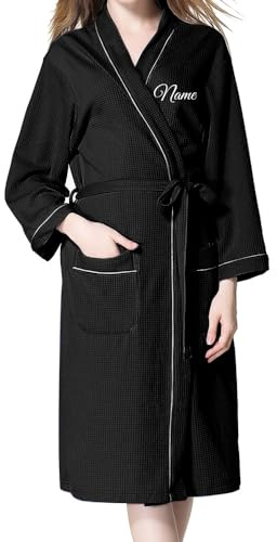 JPHCHSC Personalizado Albornoz Mujer Bata de Baño: Largo Invierno Albornoz Mujer Bata de Baño Albornoz de sauna Albornoz de viaje Albornoz de sauna suave y acogedor