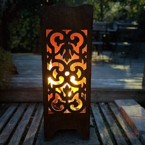 Feuersäule Ornament - Höhe 86cm - Rostoptik Stahl 3mm - Gartendeko Rost, Garten, Terrasse