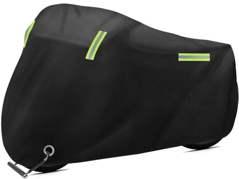 MJITA Motorrad Abdeckplane, Für BMW Motorrad R 18 B Motorrad Abdeckplane Winterfest Regen Staub Kälte UV-Schutz Breathable Mit Schlüsselloch,XXXXL(295 * 110 * 140cm)