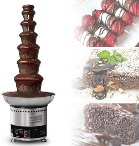 TAHALI Large Capacity Chocolate Fountain Machine with Temperature Control - Ideal Commercial Fondue Waterfall for Party, Restaurant & Wedding Buffet Equipment,7Tier