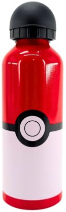 Pokemon Bottiglia Riutilizzabile, Borraccia Pikachu e Charmander, Design in Alluminio Resistente, Borraccia per Ragazzi, Bottiglia da Viaggio, Capacità 500 ml (Rosso)