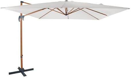 AXI Nima Parasol Déporté Marron/Beige - Rectangulaire 300X300 Cm - Structure Aluminium - Rotation 360 - Inclinable - Résistant Aux Uv