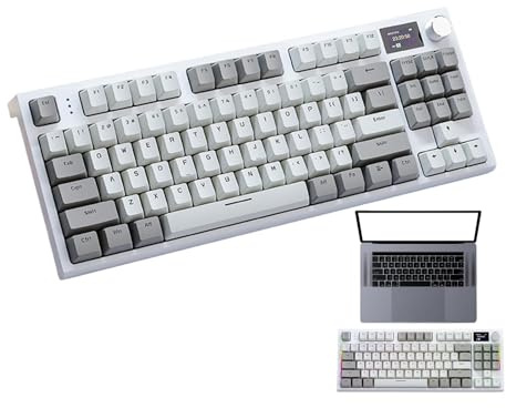 Genérico Teclado mecánico para Juegos, Teclado mecánico 2.4G | Teclado retroiluminado RGB montado en junta de 3 modos con 2,4 GHz inalámbrico/con cable/ 5.0 | Teclado intercambiable en cal