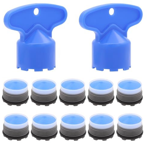 Aeratori per rubinetto, M18.5 x 10 Pezzi Aeratore Rubinetto Filtri, Rubinetti Lavandino Risparmio Idrico rompigetto, Inserisci Aeratori del Filettatura Esterna con 2 pcs Chiavi