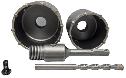 Terryshop74 2 Lochsäge für Beton Ø 65 + 80 mm Widia-Stahl Sägeblatt Karotieren Stein, Ziegelmauer