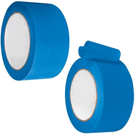 Zasvec Malerband Malerkrepp 2 Rollen Abklebeband Blau Kreppband Selbstklebend Abnehmbar Malerkrepp Malerabdeckband für Innen und Außen Dekoration Klebeband für Malerarbeiten, 48mm*50m