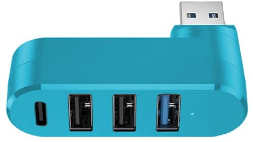 Dreuhuing Répartiteur de port USB pour voiture | Hub USB 3.0 à 4 ports | Multi-ports USB | Adaptateur USB rotatif avec 4 ports pour ordinateur portable, PC, tablette, console, impression