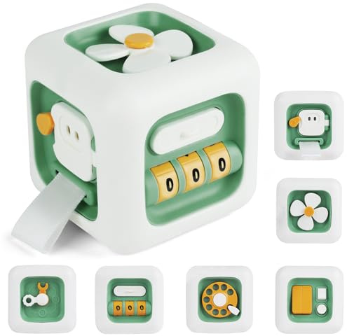 Ainiv Baby Activity Cube - Montessori Sensory Toys for Toddlers, Fine Motor Skills Development, Travel & Learning Toys for 12-36 Months