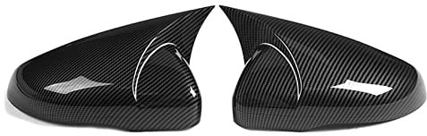 DZSQWETYU Spiegelkappe Horn Seitenspiegelabdeckung Flügel Rückspiegelkappen Glänzend Schwarz Carbon Für VW Für Golf MK6 Für GTI 2009 2010 2011 2012 2013 Abdeckkappen(Kohlefaser)