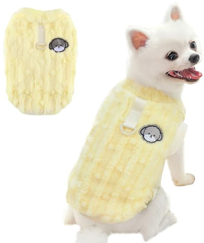 Hyran Hundepullover, Winter Warmer Hunde Pullover, für Kleine Mittelgroße Hunde und Katzen (Jaune, M)