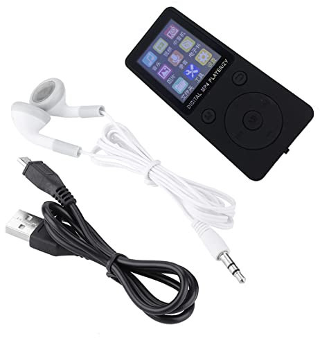 Portable Screen MP4 Music Player Support 32GB TF Card Headphone Long Standby Time Mini Digital Player for Music Enthusiasts (Black)