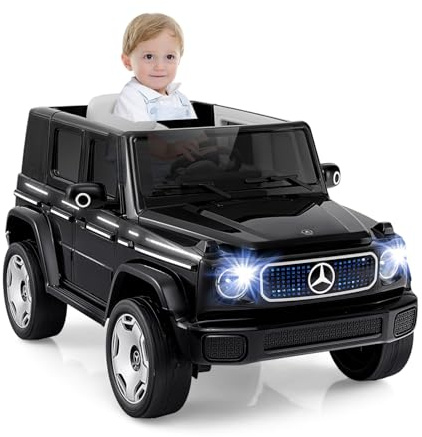 RELAX4LIFE Auto Elettrica per Bambini con Telecomando 2,4G, Auto Alimentata a Batteria da 12 V con Partenza Dolce, Luci/Musica/USB, Veicolo Giocattolo per Bambini fino a 30 KG, 3-5 KM/H (NERO)