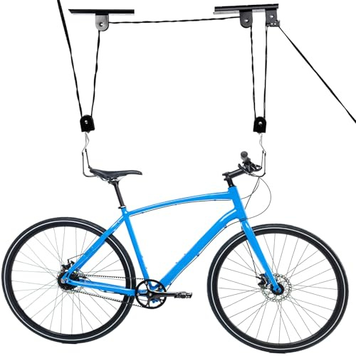 Crystals Bike Hanger Ceiling Mount - Bike Storage Racks for Garage Ceiling - Bicycle Racks for Garage Ceiling Mount - Bike Hanger Pulley for Garage Roof - Space Saving Ceiling Mounted Storage