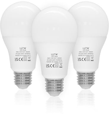 LUTW Lampadine LED E27 Luce Calda, 12W Equivalenti a 100W, Lampadina LED E27 Bianca Calda 3000K, 1200 Lumen Lampadine LED A60 Risparmio Energetico Super Luminosa, Non Dimmerabile, Pacco da 3