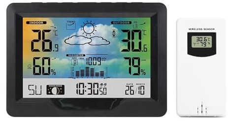 WDWDW Thermohygromètre Station météo sans Fil Portable Professionnelle Thermomètre numérique intérieur et extérieur Hygromètre Jauge de température et d'humidité