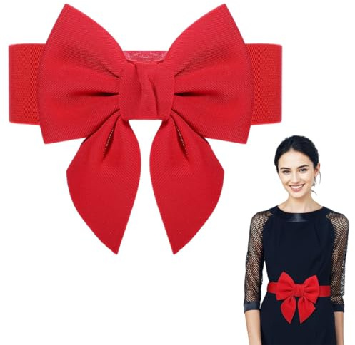 AOWVUTS Damen Breiter Gürtel Breite Schleife Elastischer Taillengürtel Vintage Stretchy Gürtel Hüftgürtel Elastischer Taillengürtel für Kleider Dehnbarer Gürtel der Frauen (C)