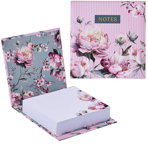 Design By Violet Harmony Noteblock with Pen – Elegant Floral Design with Gold Foil Finish – Beautiful Noteblock for Note-Taking and Everyday Jottings